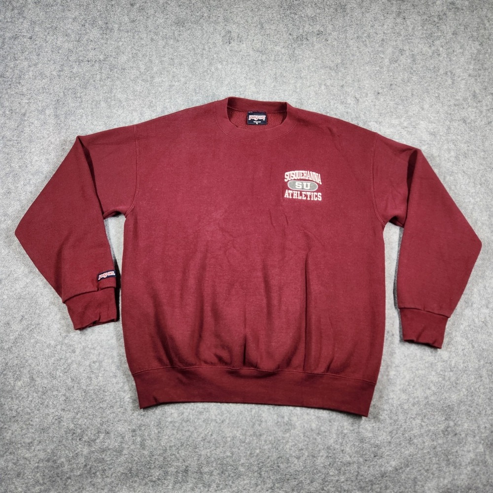 Vintage Jansport Sweatshirt Mens Large Red Susquehanna Athletics USA Made